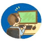 夜ゲームをする子