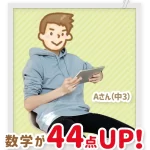 数学が44点アップした中学3年生のAさん