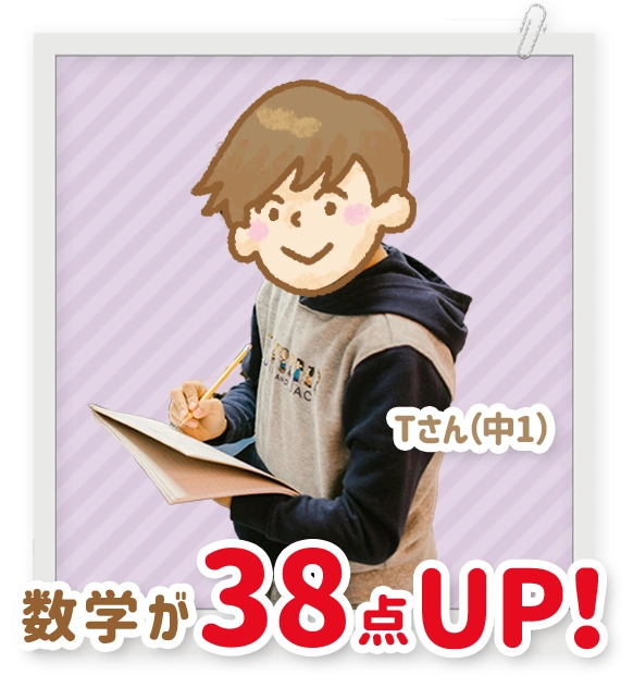 数学が38点アップした中学1年生のTさん
