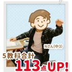 5教科合計で113点成績アップした中学3年生のNさん