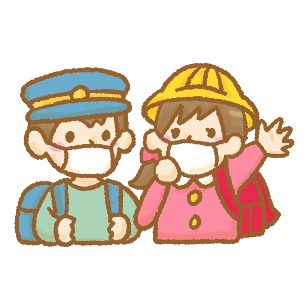 マスクをしている子たち